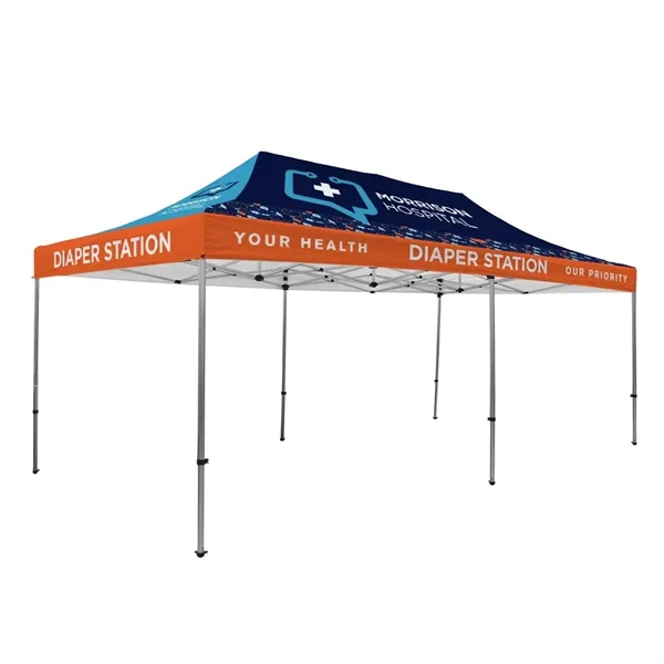Tent kit with a 20' x 10' tent, crank-up canopy, stake... from ASI 87188 Showdown Displays