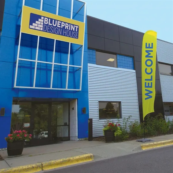 17' razor sail sign made of super poly knit fabric with... from ASI 87188 Showdown Displays