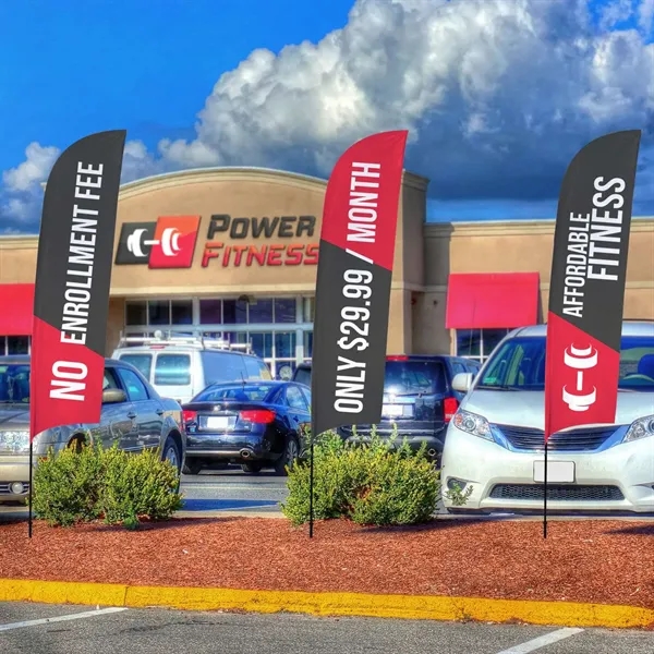 13' razor sail sign made of super poly knit fabric with... from ASI 87188 Showdown Displays