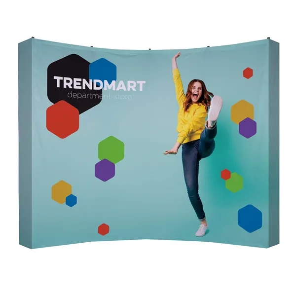 10' curved splash floor display wrap kit with dye sublimated graphic... from ASI 87188 Showdown Displays