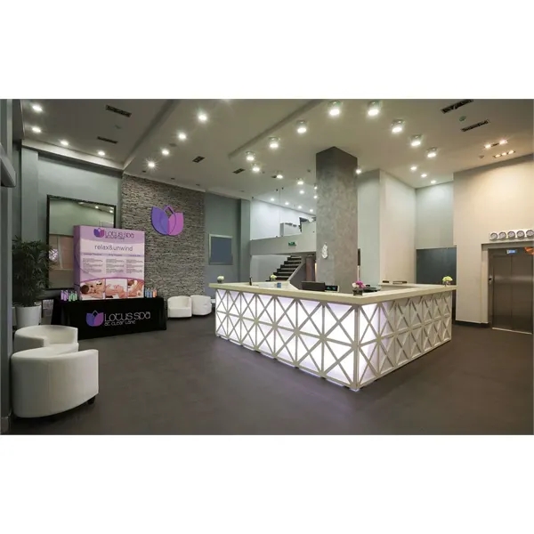 Curved tabletop display wrap kit with lightweight aluminum frame and carry... from ASI 87188 Showdown Displays