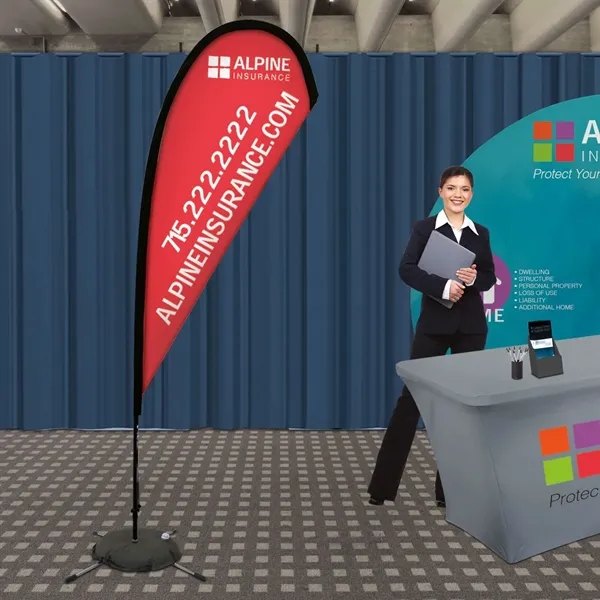 11.5' teardrop sail sign made of super poly knit fabric with... from ASI 87188 Showdown Displays