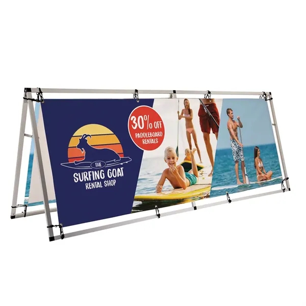 8' horizontal A-frame kit with scrim vinyl banner.... from ASI 87188 Showdown Displays