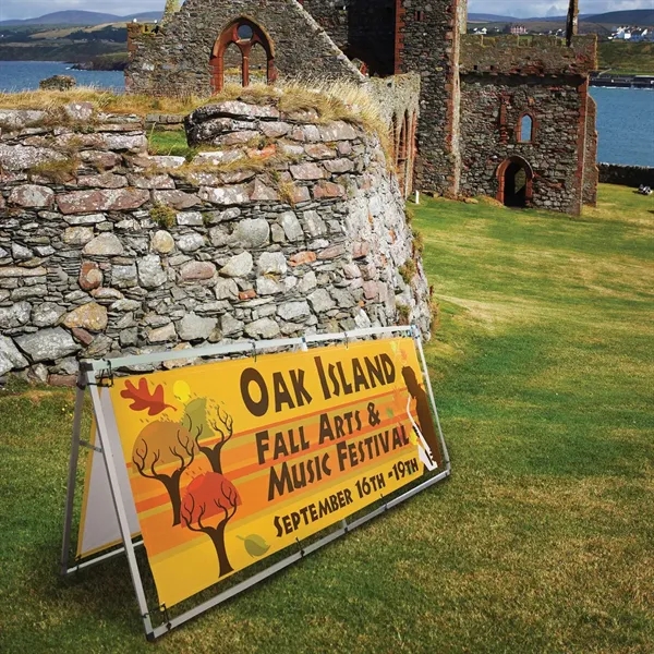 8' horizontal A-frame kit with scrim vinyl banner.... from ASI 87188 Showdown Displays