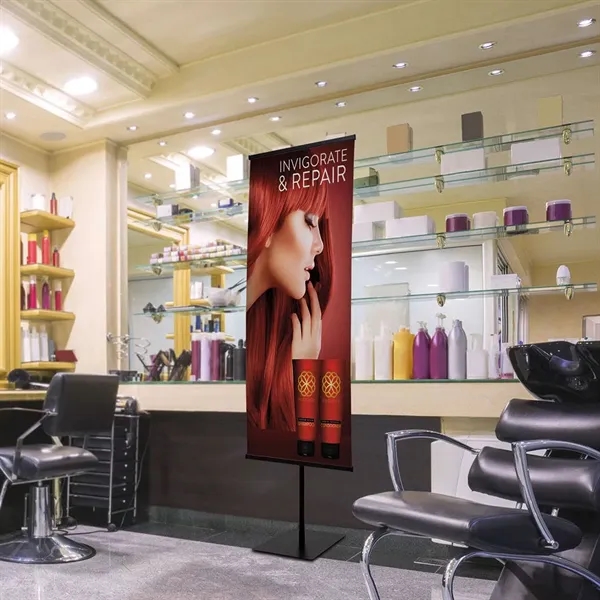 24" x 92" x 13" powder-coated steel display with telescoping pole... from ASI 87188 Showdown Displays