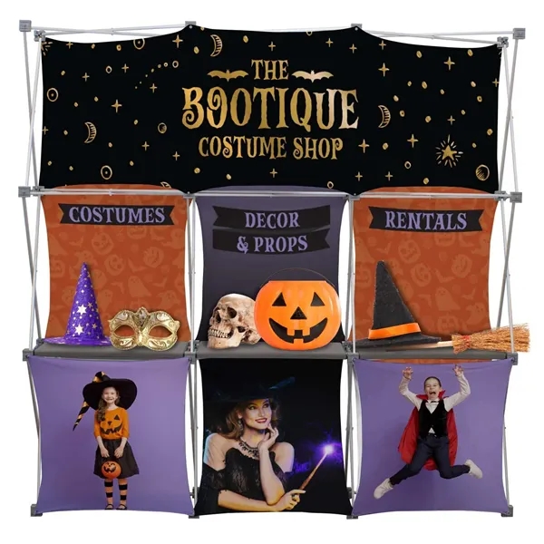 Deluxe GeoMetrix Header Display Kit with frame, 9-polyester panels and storage... from ASI 87188 Showdown Displays