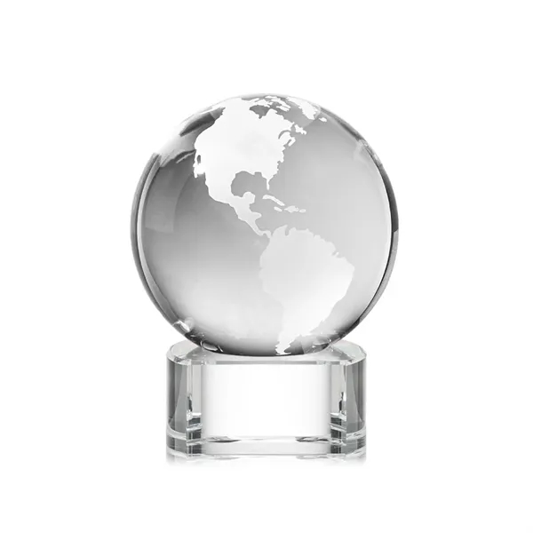 Optical crystal globe award mounted on a paragon clear optical base.... from ASI 84592 St Regis Group / St Regis
