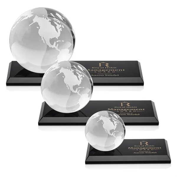 2 3/8" globe paperweight mounted on ebony base.... from ASI 84592 St Regis Group / St Regis