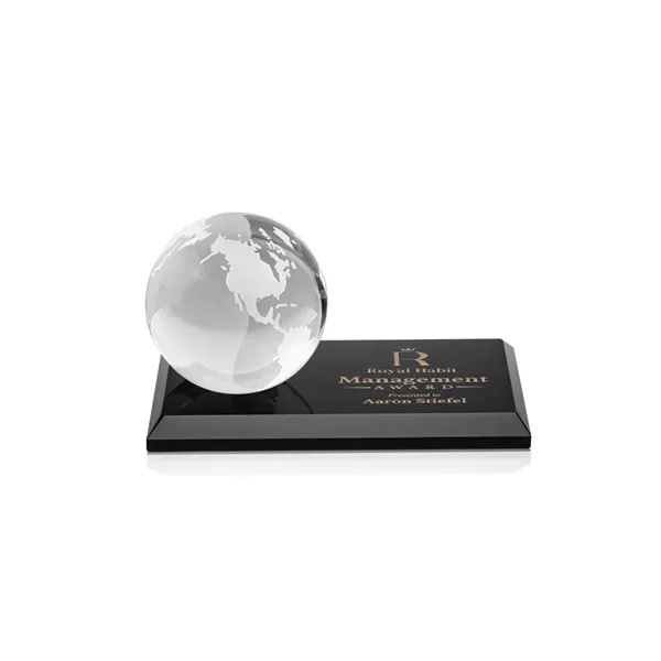 2 3/8" globe paperweight mounted on ebony base.... from ASI 84592 St Regis Group / St Regis