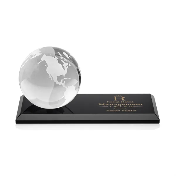 2 3/8" globe paperweight mounted on ebony base.... from ASI 84592 St Regis Group / St Regis