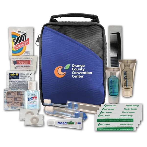 Convention kit with water resistance, shampoo, shower gel, toothbrush, toothpaste, comb,... from ASI 84514 Safety Made