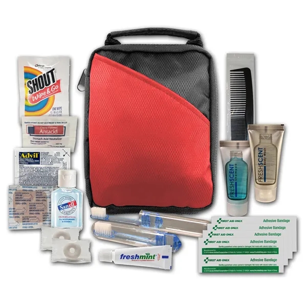 Convention kit with water resistance, shampoo, shower gel, toothbrush, toothpaste, comb,... from ASI 84514 Safety Made