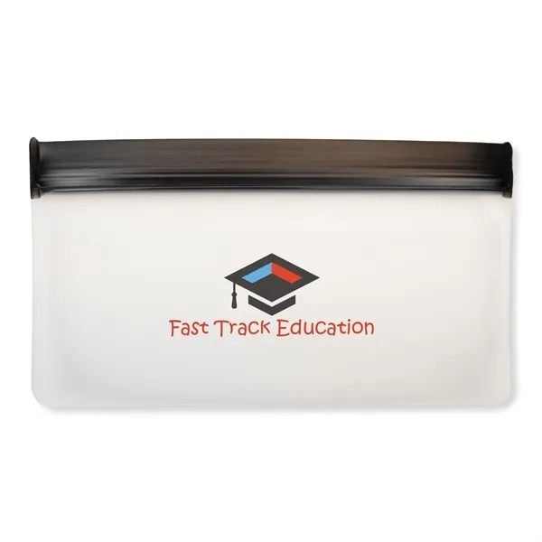 Medium sized, sealable eco-friendly PEVA pouch that is reusable with full... from ASI 54040 Fey Promo