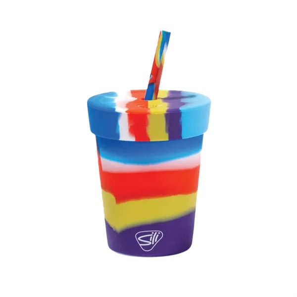 Durable, versatile, fun and unique 8oz kids silicone straw tumbler. Everlasting... from ASI 87306 Silipint, Inc.