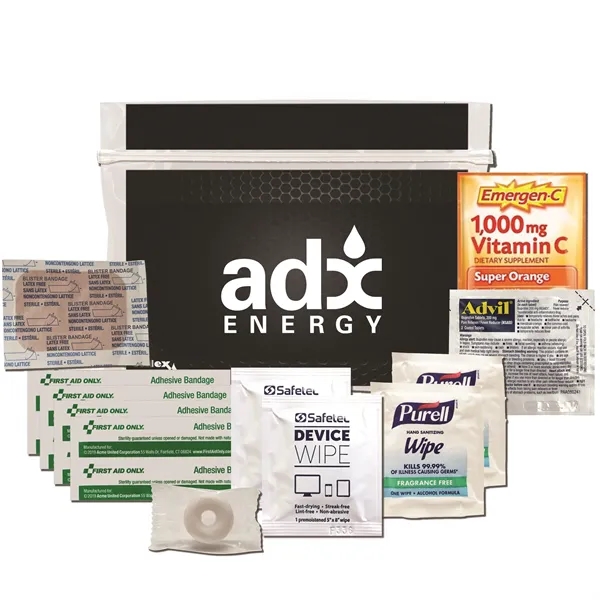 Tradeshow kit with a blister pad, Lifesavers mint, Advil, Emergen-C packet,... from ASI 84514 Safety Made