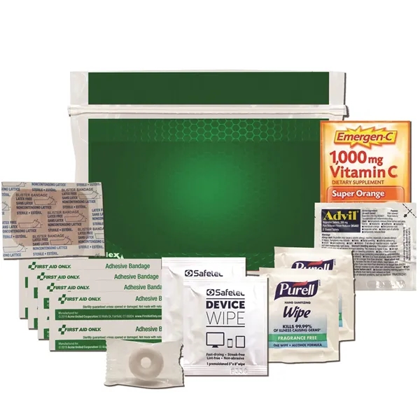 Tradeshow kit with a blister pad, Lifesavers mint, Advil, Emergen-C packet,... from ASI 84514 Safety Made
