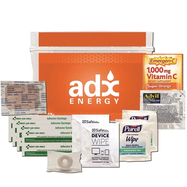 Tradeshow kit with a blister pad, Lifesavers mint, Advil, Emergen-C packet,... from ASI 84514 Safety Made