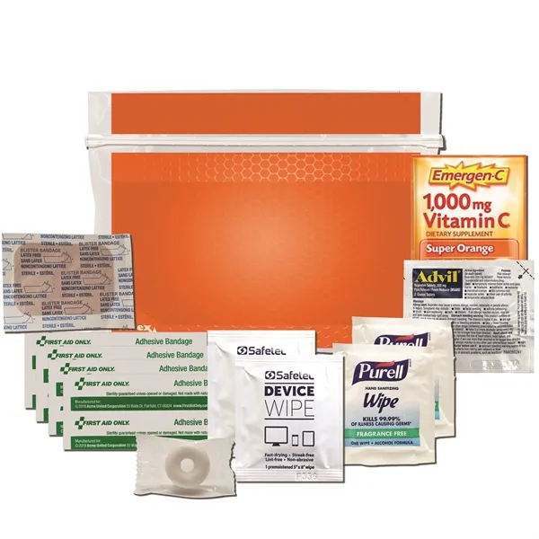 Tradeshow kit with a blister pad, Lifesavers mint, Advil, Emergen-C packet,... from ASI 84514 Safety Made