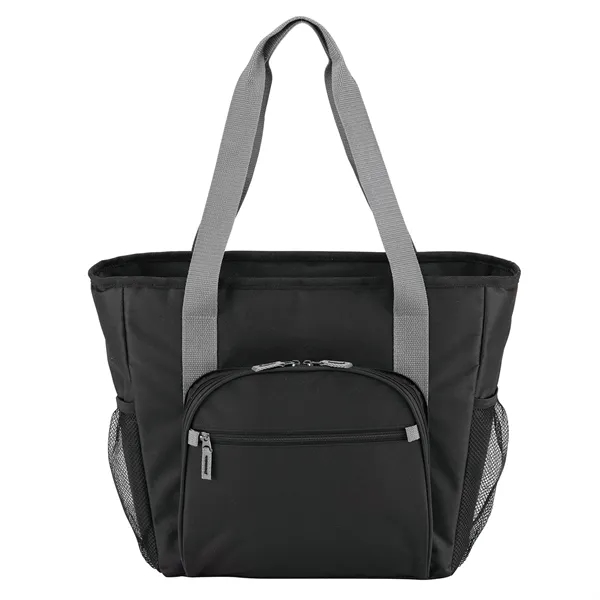rPET Cooler Tote with zippered main compartment and large zippred front... from ASI 86565 Seville Gear