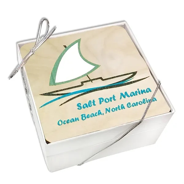 Set of 4 birch wood coasters with Ultra Vivid color printing;... from ASI 72521 Morris Magnets / Laser Cuts