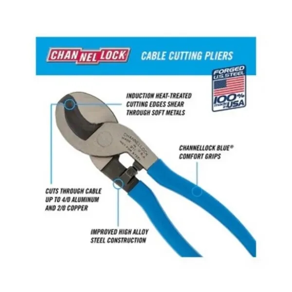 Channellock 9" cable cutting pliers. Made in the USA with high... from ASI 41561 Brand Box USA, LLC