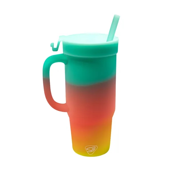 The Humbler from Silipint: A 32 oz silicone straw tumbler with... from ASI 87306 Silipint, Inc.