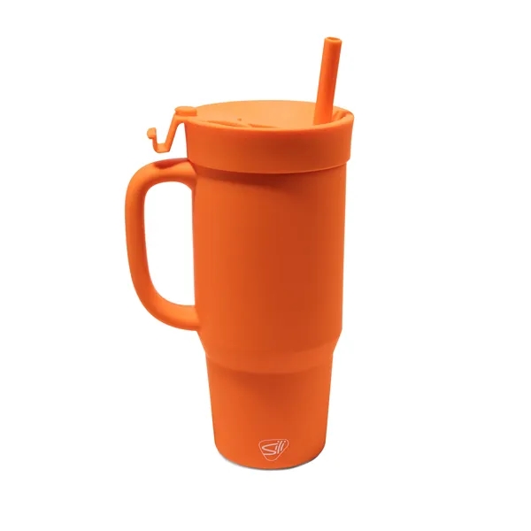 The Humbler from Silipint: A 32 oz silicone straw tumbler with... from ASI 87306 Silipint, Inc.