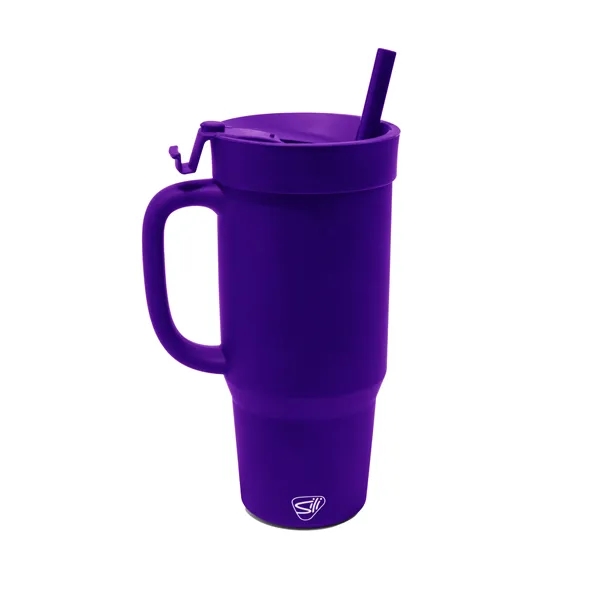 The Humbler from Silipint: A 32 oz silicone straw tumbler with... from ASI 87306 Silipint, Inc.