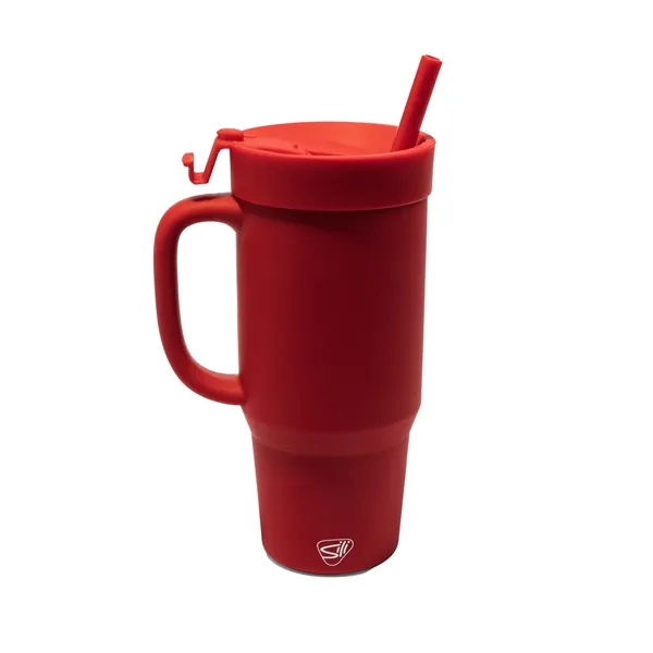 The Humbler from Silipint: A 32 oz silicone straw tumbler with... from ASI 87306 Silipint, Inc.