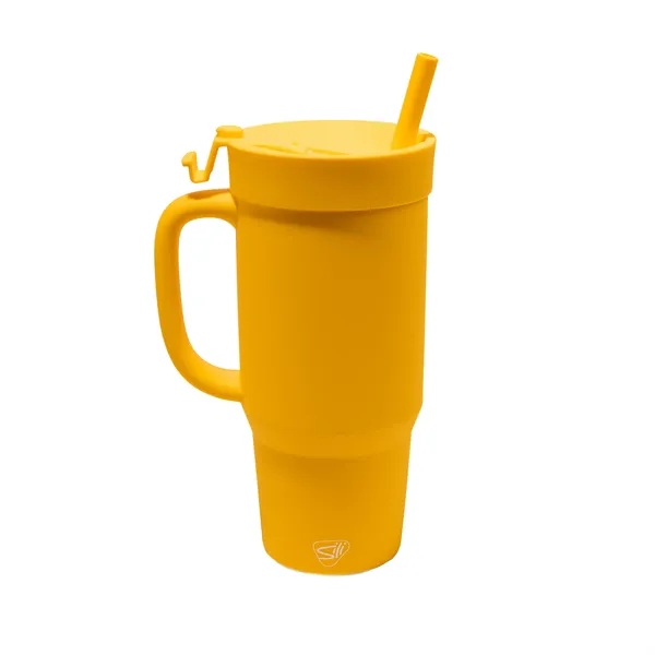 The Humbler from Silipint: A 32 oz silicone straw tumbler with... from ASI 87306 Silipint, Inc.