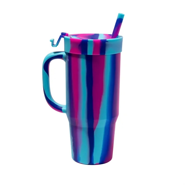 The Humbler from Silipint: A 32 oz silicone straw tumbler with... from ASI 87306 Silipint, Inc.