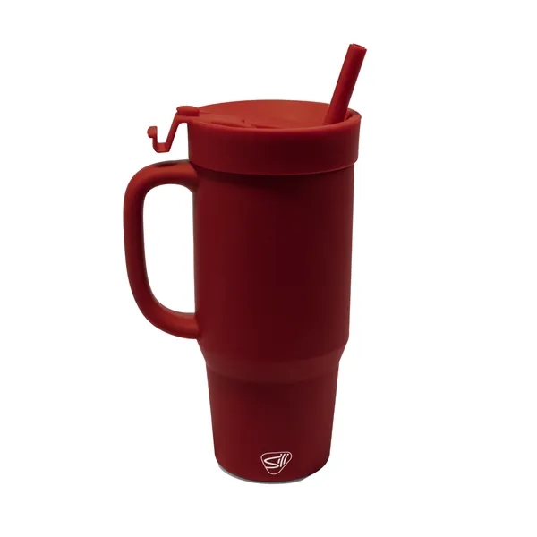 The Humbler from Silipint: A 32 oz silicone straw tumbler with... from ASI 87306 Silipint, Inc.