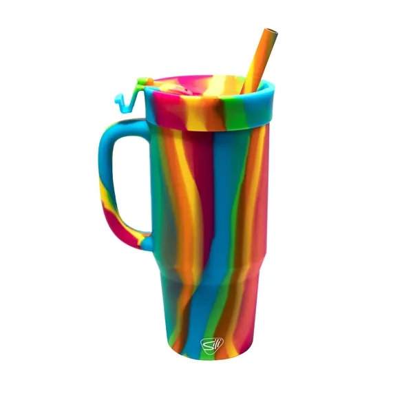 The Humbler from Silipint: A 32 oz silicone straw tumbler with... from ASI 87306 Silipint, Inc.