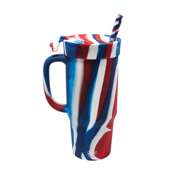 The Humbler from Silipint: A 32 oz silicone straw tumbler with... from ASI 87306 Silipint, Inc.