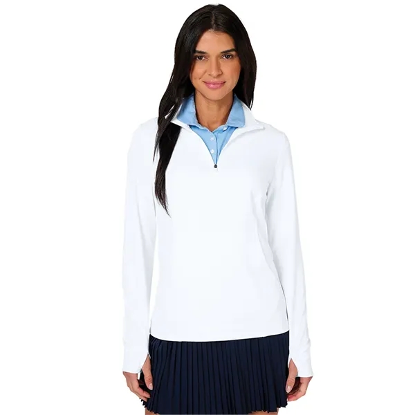 Our Women's Nu Fitness Quarter Zip has moisture-wicking and antimicrobial fabric... from ASI 44620 Charles River Apparel
