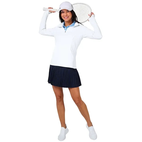 Our Women's Nu Fitness Quarter Zip has moisture-wicking and antimicrobial fabric... from ASI 44620 Charles River Apparel