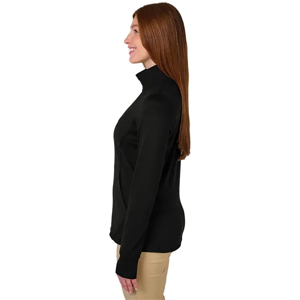 Our Women's Nu Fitness Quarter Zip has moisture-wicking and antimicrobial fabric... from ASI 44620 Charles River Apparel