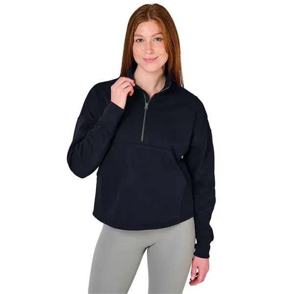 Our Women's Willow Half Zip Sweatshirt is a warm midweight athleisure... from ASI 44620 Charles River Apparel