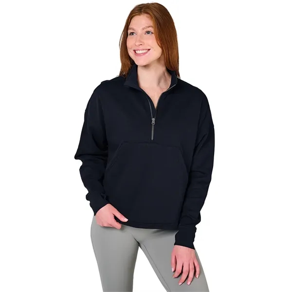 Our Women's Willow Half Zip Sweatshirt is a warm midweight athleisure... from ASI 44620 Charles River Apparel