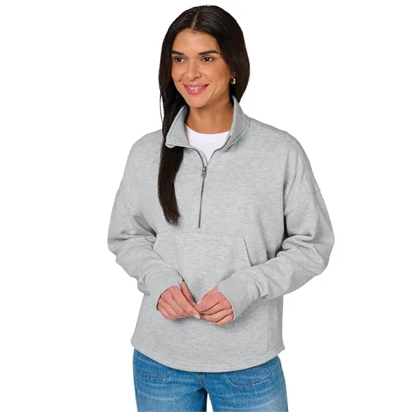 Our Women's Willow Half Zip Sweatshirt is a warm midweight athleisure... from ASI 44620 Charles River Apparel