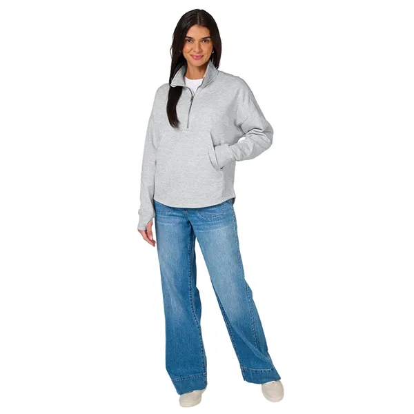 Our Women's Willow Half Zip Sweatshirt is a warm midweight athleisure... from ASI 44620 Charles River Apparel