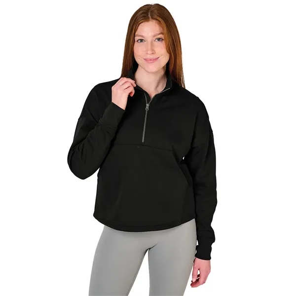 Our Women's Willow Half Zip Sweatshirt is a warm midweight athleisure... from ASI 44620 Charles River Apparel