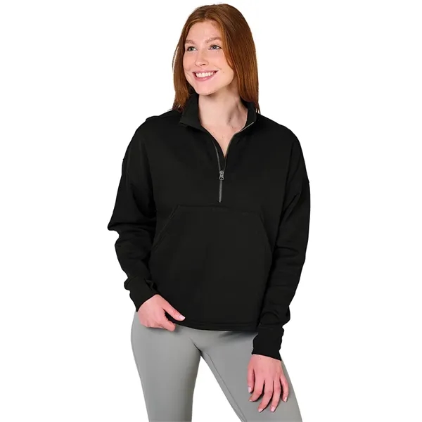 Our Women's Willow Half Zip Sweatshirt is a warm midweight athleisure... from ASI 44620 Charles River Apparel