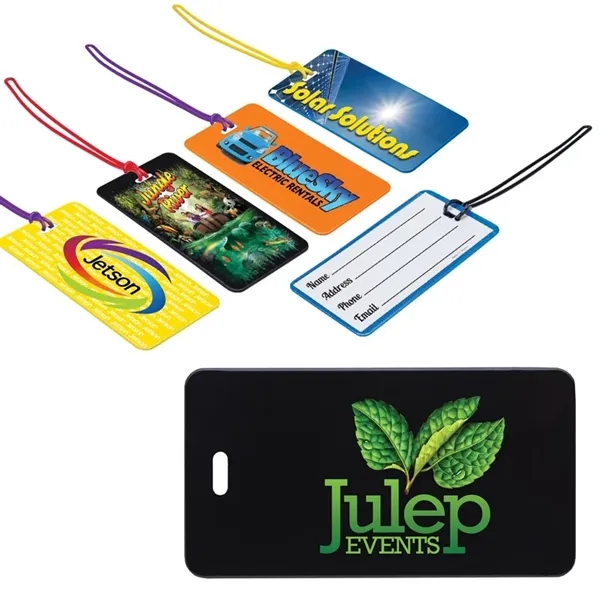 0.06" x 2.12" x 4.38" Varo luggage tag with pull-through strap;... from ASI 67866 Logomark/Valumark / Valumark™