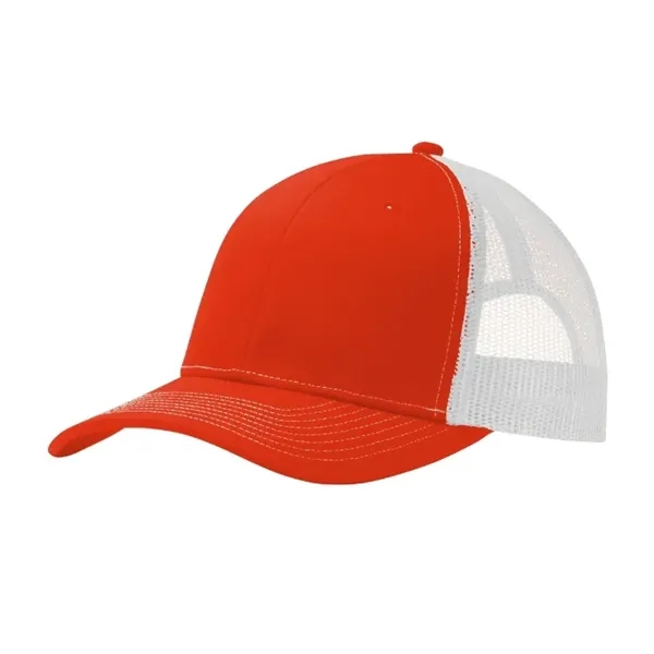 Stylish Port Authority® Snapback Trucker Cap with breathable mesh, snapback closure,... from ASI 72657 Active Life Promo / Active Life