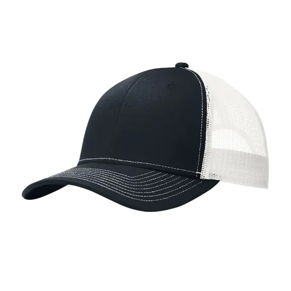 Stylish Port Authority® Snapback Trucker Cap with breathable mesh, snapback closure,... from ASI 72657 Active Life Promo / Active Life