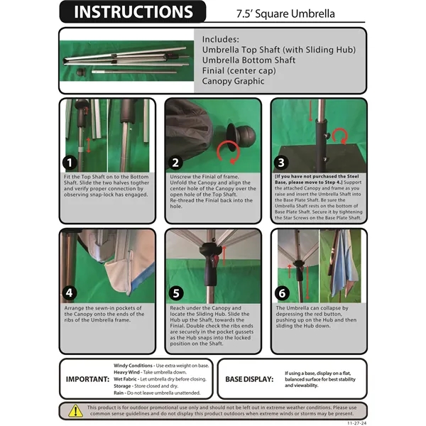 7.5; High Heavy-Duty Frame Patio Umbrella with 9' Wide Canopy with... from ASI 80228 Quinn