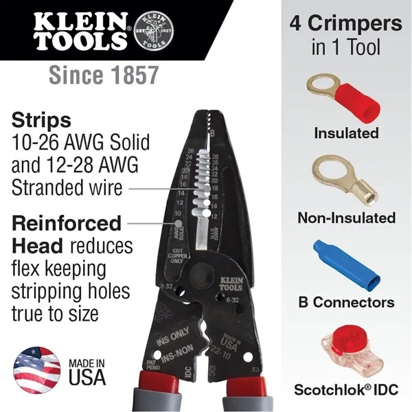 With Klein Tools' Wire Stripper / Crimper / Cutter Multi Tool,... from ASI 41561 Brand Box USA, LLC