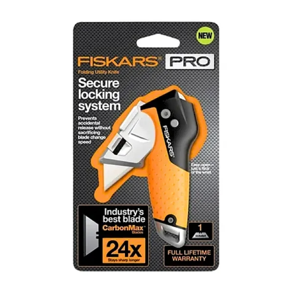 The Fiskars® Pro Folding Utility Knife is a reliable, do-it-all addition... from ASI 41561 Brand Box USA, LLC