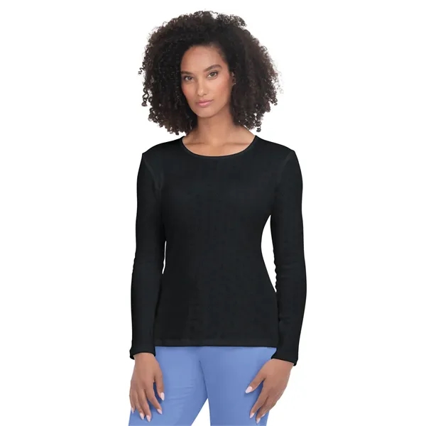 koi - Essentials - Women's Heart Pointelle Long-Sleeve Ro...... from ASI 86018 Scrub Authority / Uniform Stores